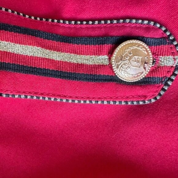 Mondo Men's Red Military Style Jackson Jacket With Gold Buttons Size Medium - Picture 8 of 12